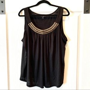 AGB Woman black tank top with beaded detail